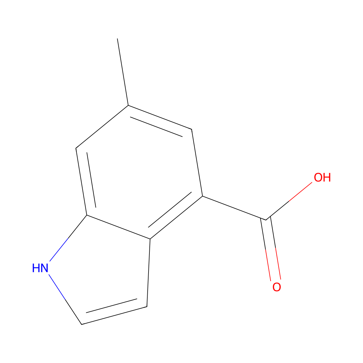 6-Methyl-1H-indole-4-carboxylic acid molecular structure, CAS 1546171-82-7