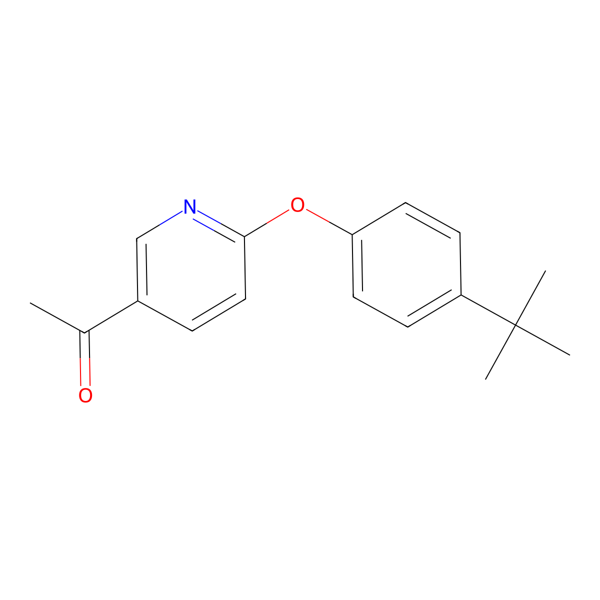 5-Acetyl-2-(4-(t-butylphenoxy) pyridine molecular structure, CAS 1546175-36-3