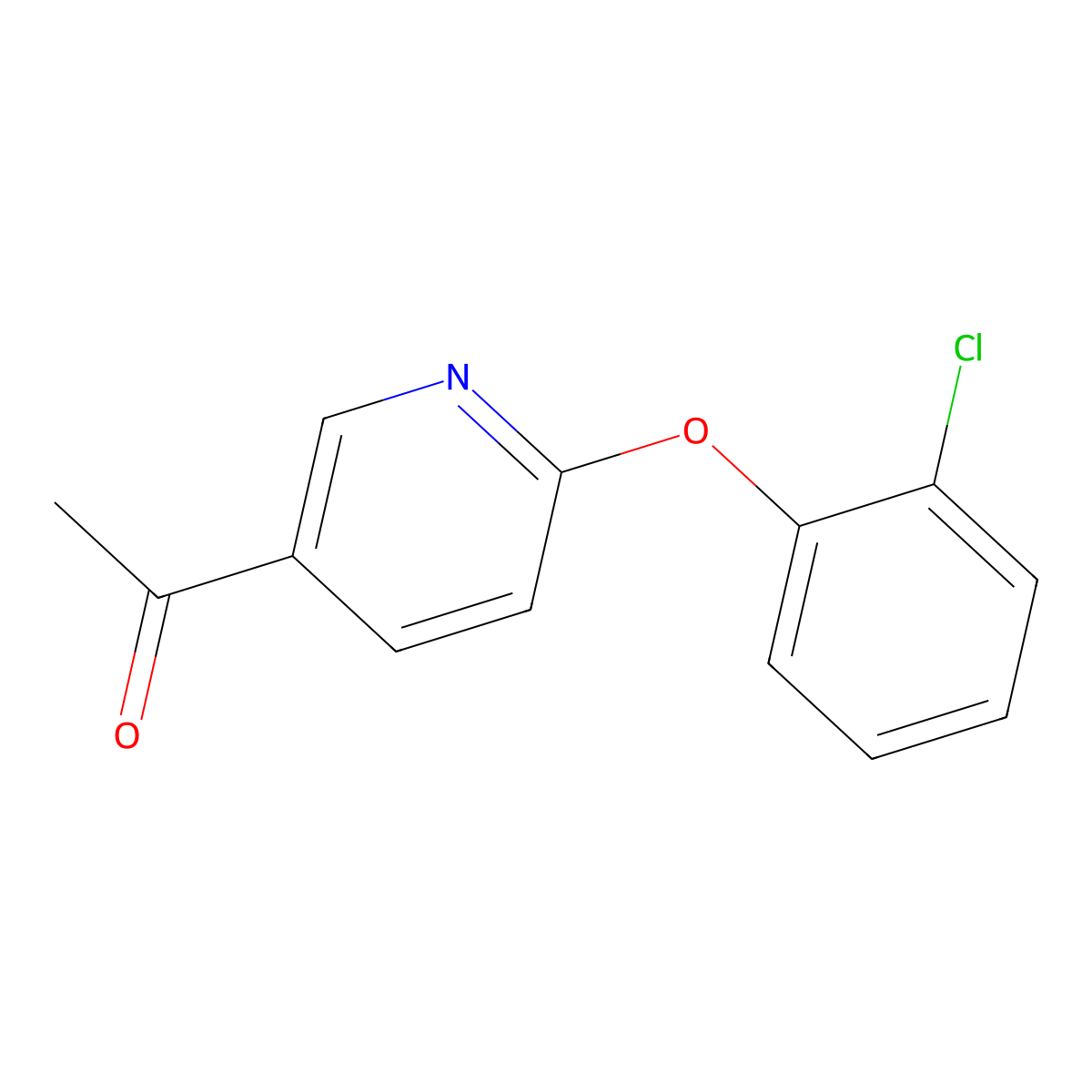 1-(6-(2-Chlorophenoxy)pyridin-3-yl)ethanone molecular structure, CAS 1546175-37-4