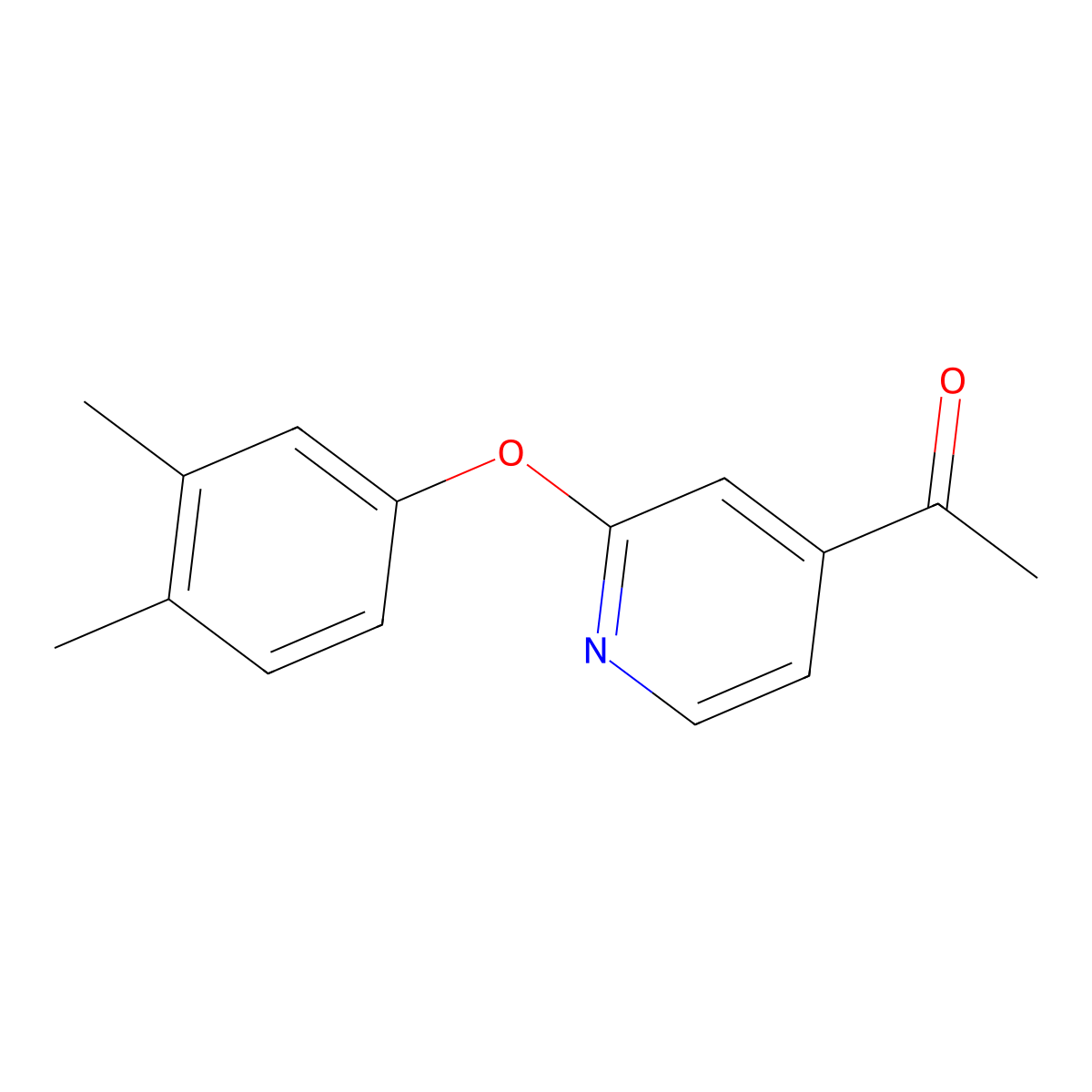 1-(2-(3,4-Dimethylphenoxy)pyridin-4-yl)ethan-1-one molecular structure, CAS 1546175-39-6