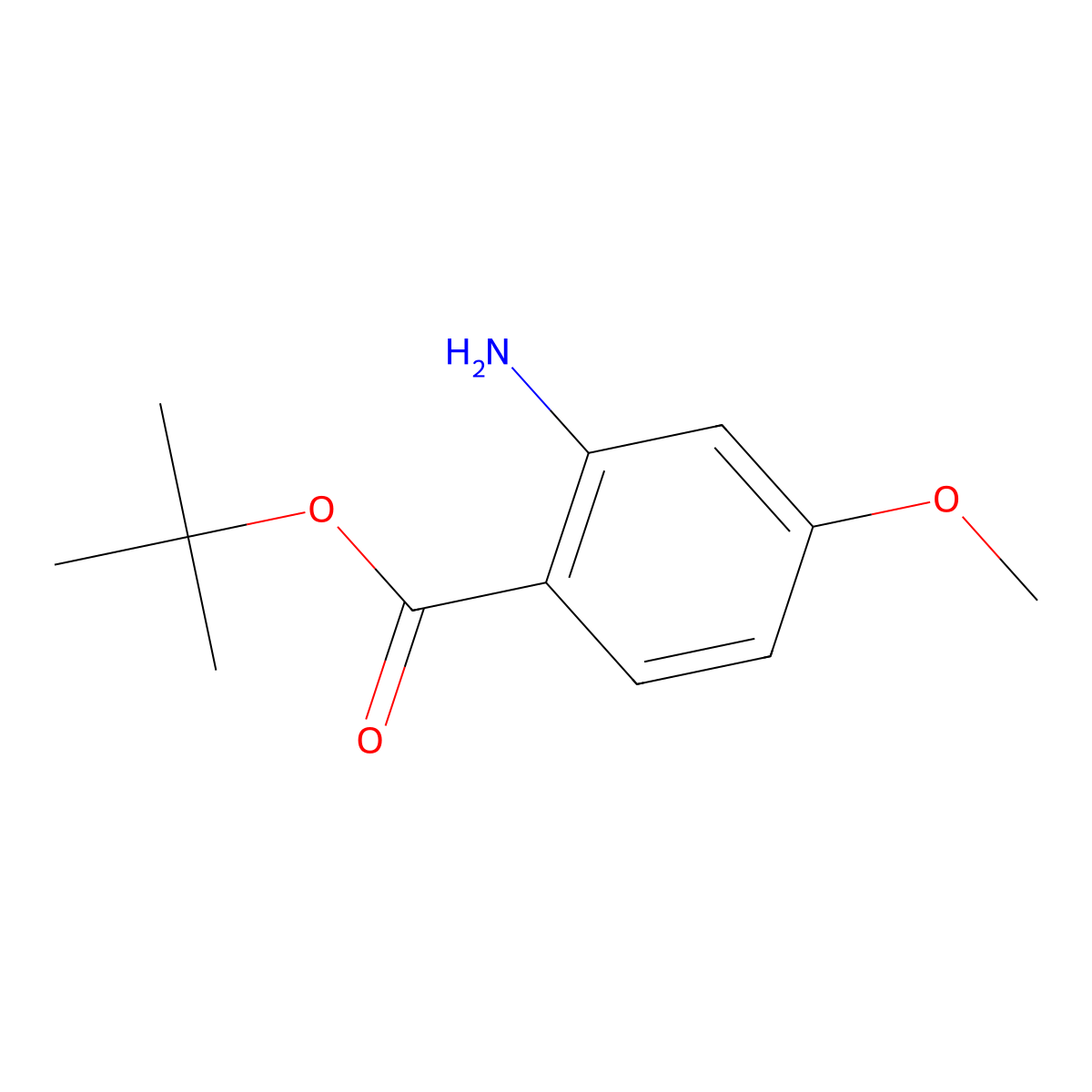 Tert-butyl 2-amino-4-methoxybenzoate molecular structure, CAS 1546184-06-8