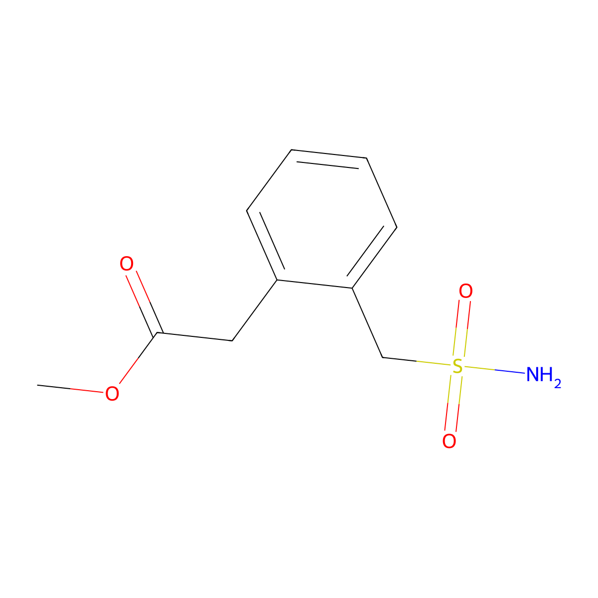Methyl 2-(2-(sulfamoylmethyl)phenyl)acetate molecular structure, CAS 1546202-74-7