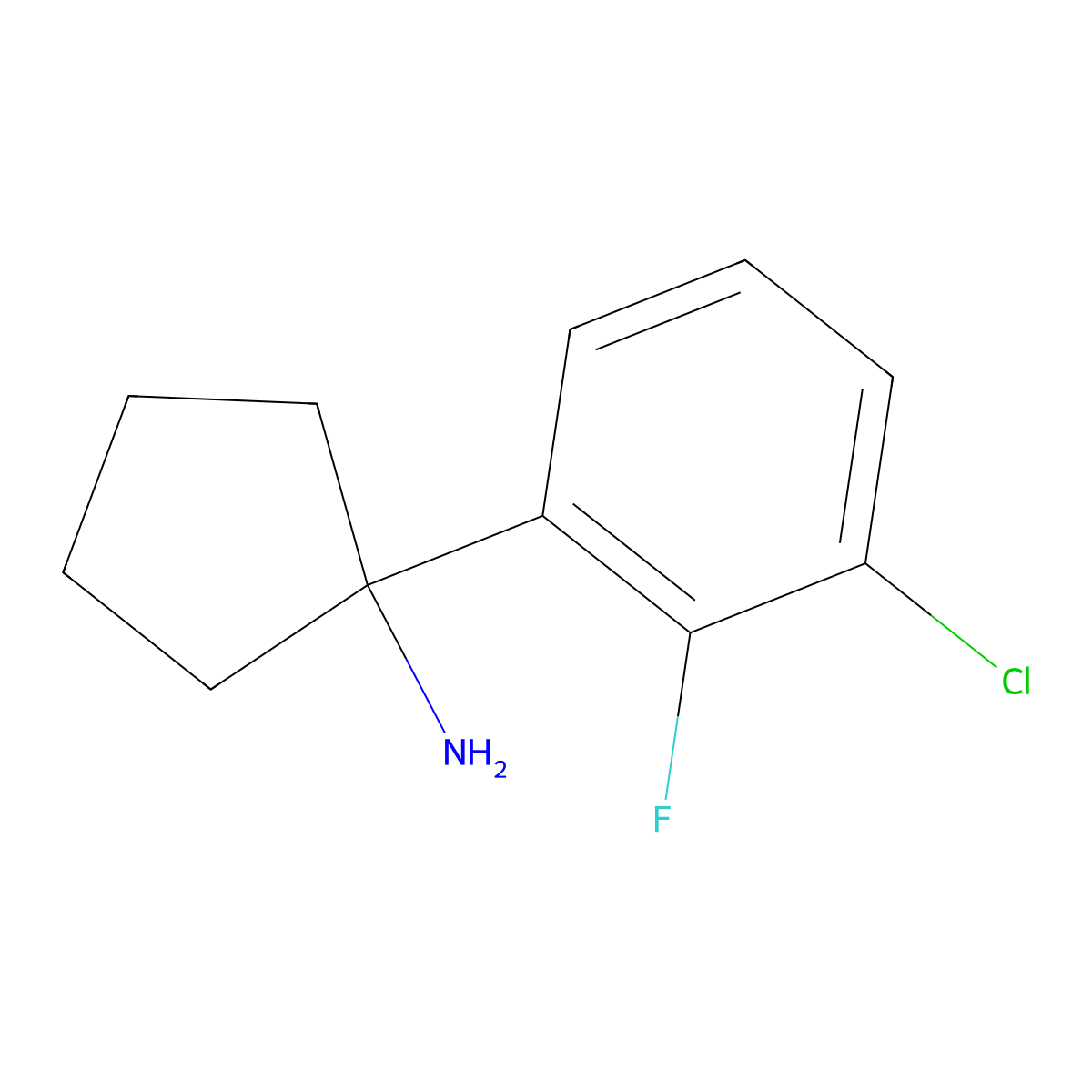 1-(3-Chloro-2-fluorophenyl)cyclopentanamine molecular structure, CAS 1546214-97-4