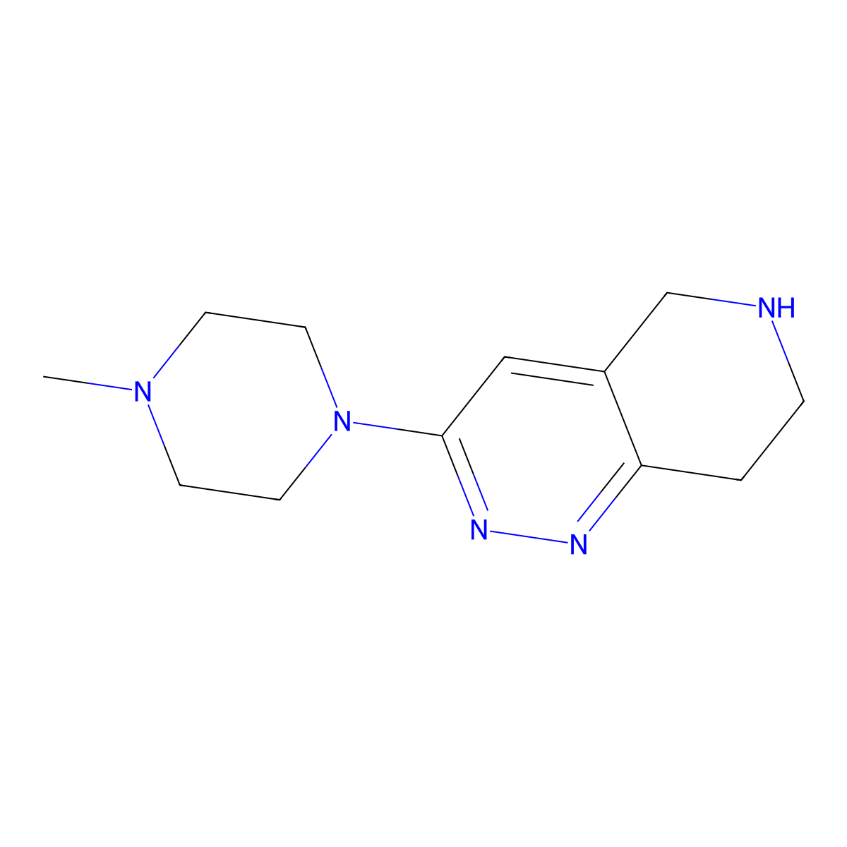 1-Methyl-4-{5H,6H,7H,8H-pyrido[4,3-c]pyridazin-3-yl}piperazine molecular structure, CAS 1546226-00-9