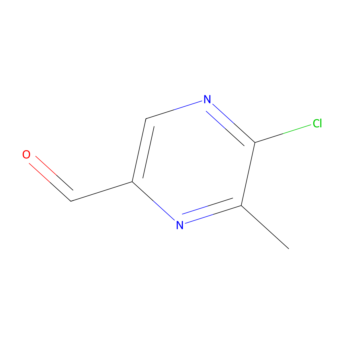 5-Chloro-6-methylpyrazine-2-carbaldehyde molecular structure, CAS 1546226-44-1