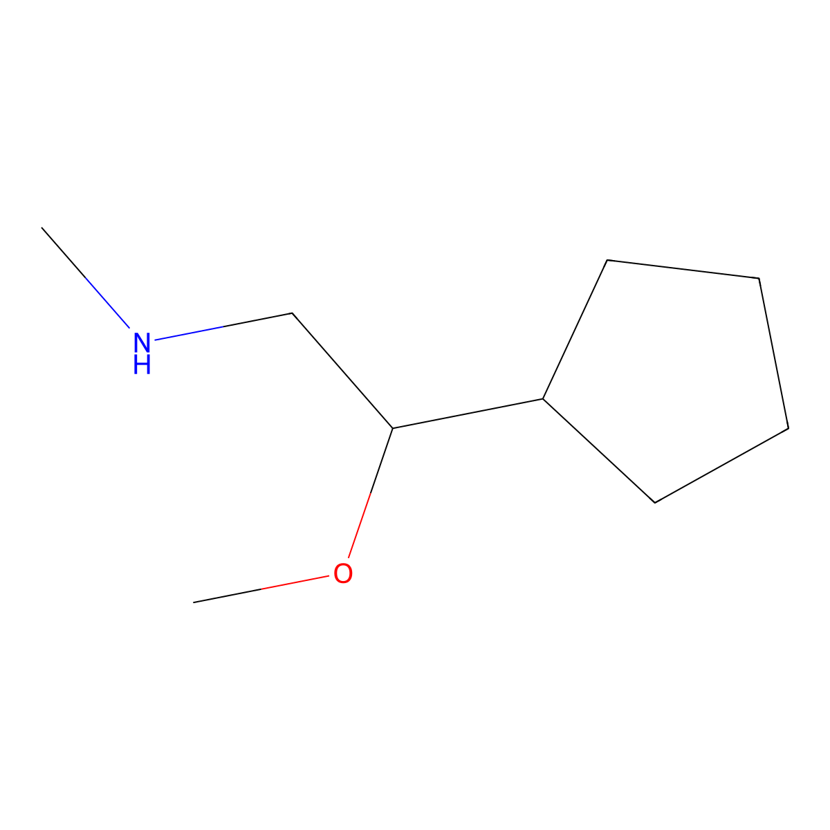 (2-Cyclopentyl-2-methoxyethyl)(methyl)amine molecular structure, CAS 1546226-48-5