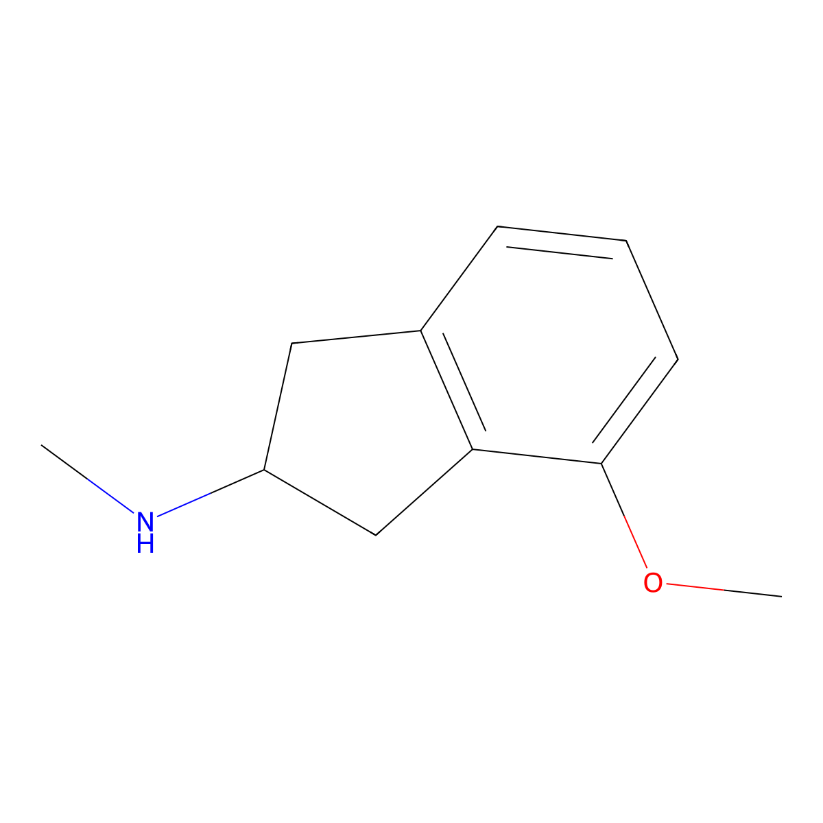4-methoxy-N-methyl-2,3-dihydro-1H-inden-2-amine molecular structure, CAS 1546226-73-6