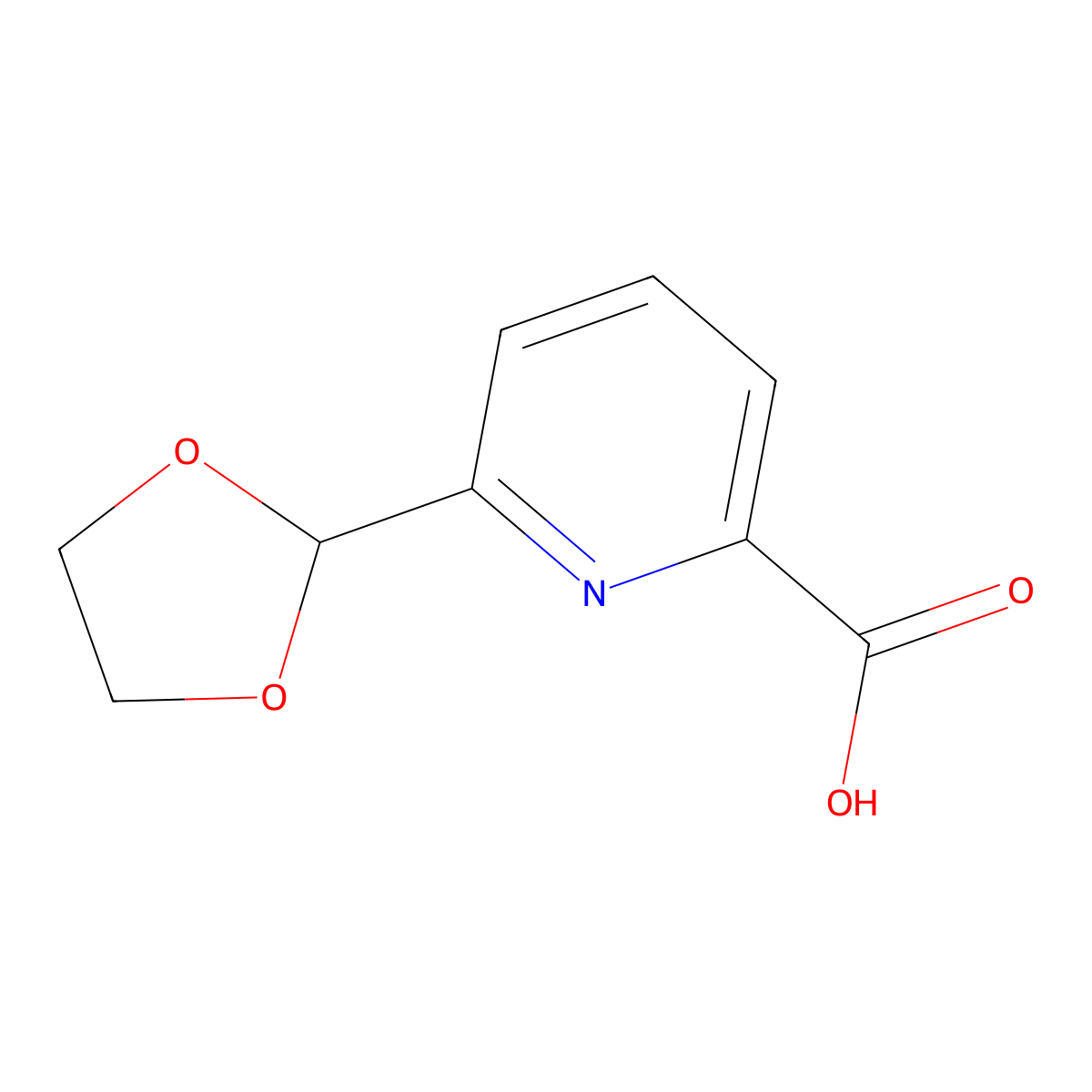 6-(1,3-Dioxolan-2-yl)picolinic acid molecular structure, CAS 1546229-73-5