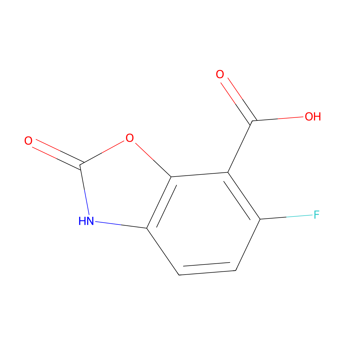6-Fluoro-2-oxo-2,3-dihydrobenzo[d]oxazole-7-carboxylic acid molecular structure, CAS 1546229-90-6