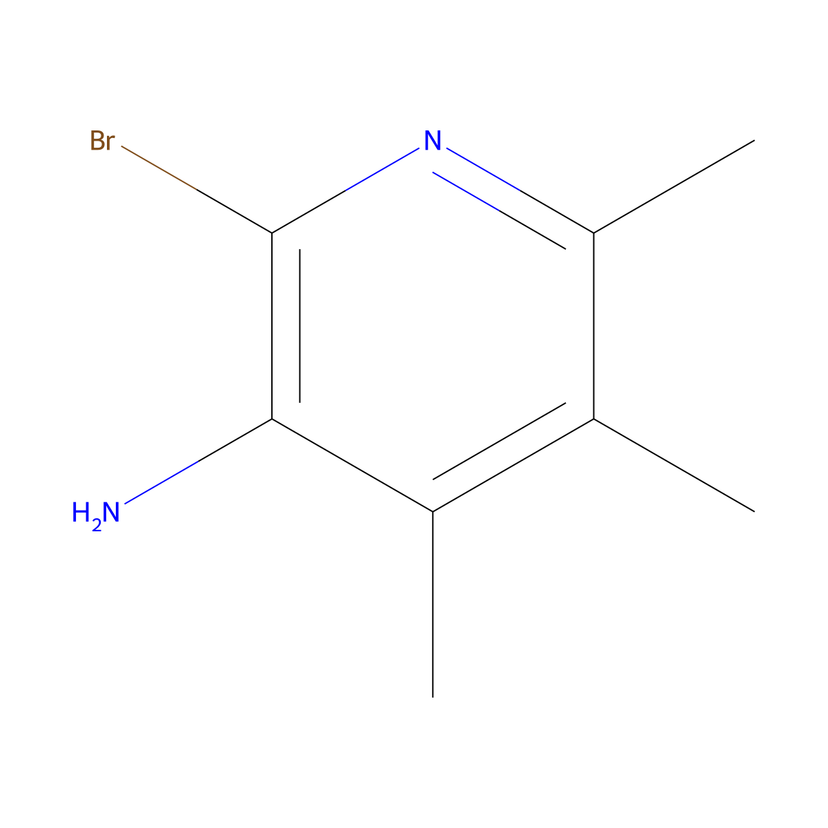 2-Bromo-4,5,6-trimethylpyridin-3-amine molecular structure, CAS 1546230-00-5