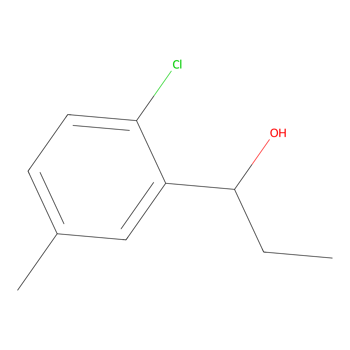 2-Chloro-alpha-ethyl-5-methylbenzenemethanol molecular structure, CAS 1546281-70-2