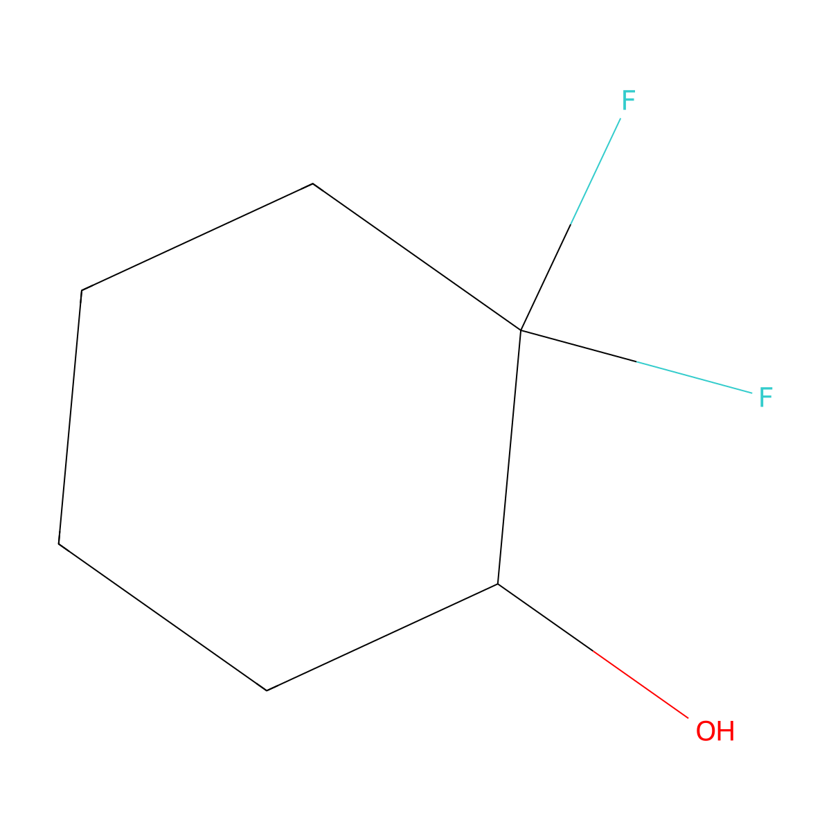 2,2-Difluorocyclohexan-1-ol molecular structure, CAS 1546282-70-5