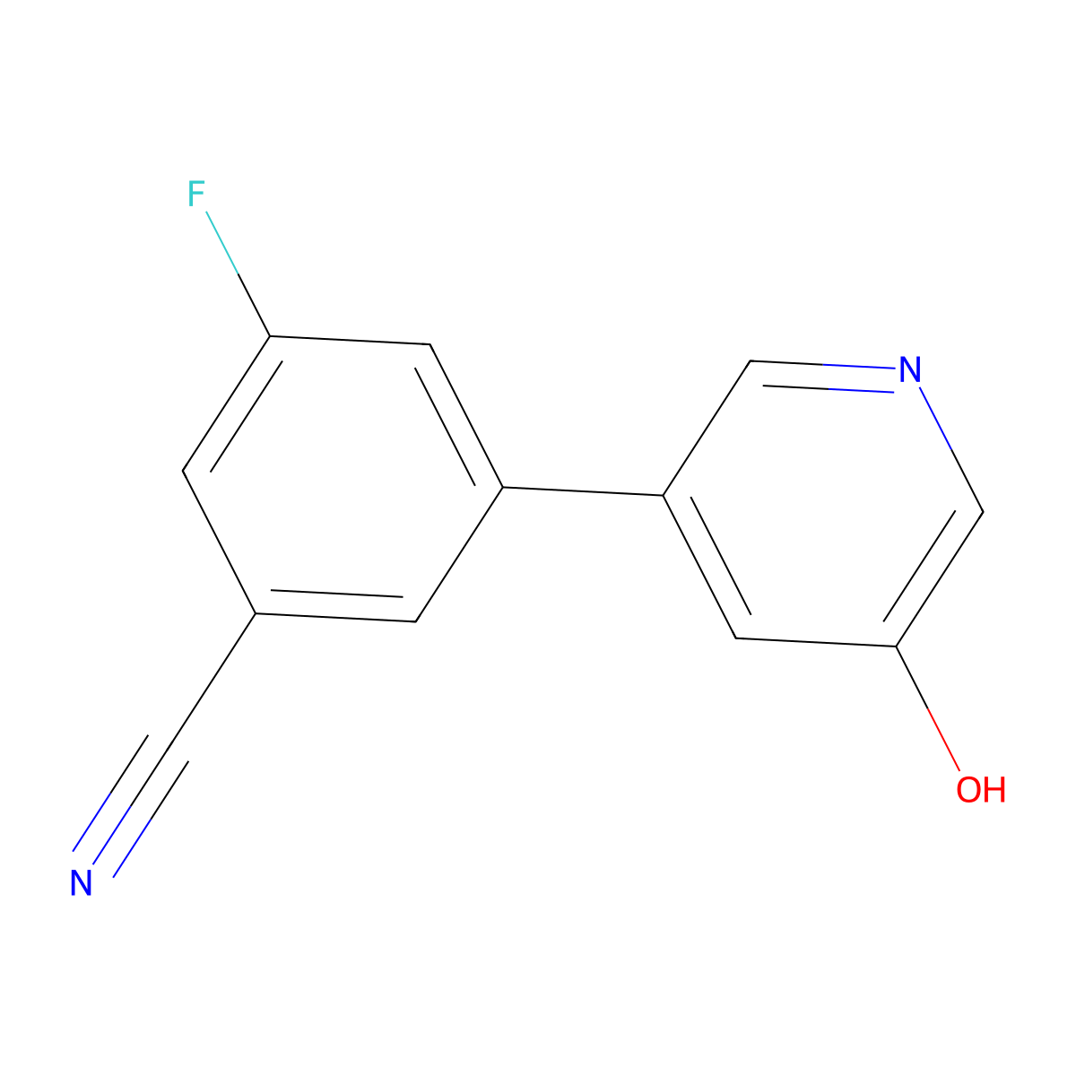 3-Fluoro-5-(5-hydroxy-3-pyridinyl)benzonitrile molecular structure, CAS 1546292-40-3