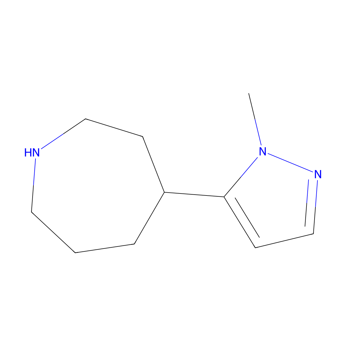 4-(1-Methyl-1H-pyrazol-5-yl)azepane molecular structure, CAS 1546297-85-1