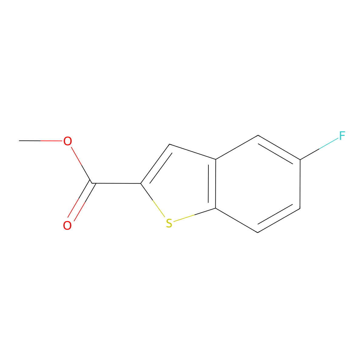 Methyl 5-fluoro-1-benzothiophene-2-carboxylate molecular structure, CAS 154630-32-7