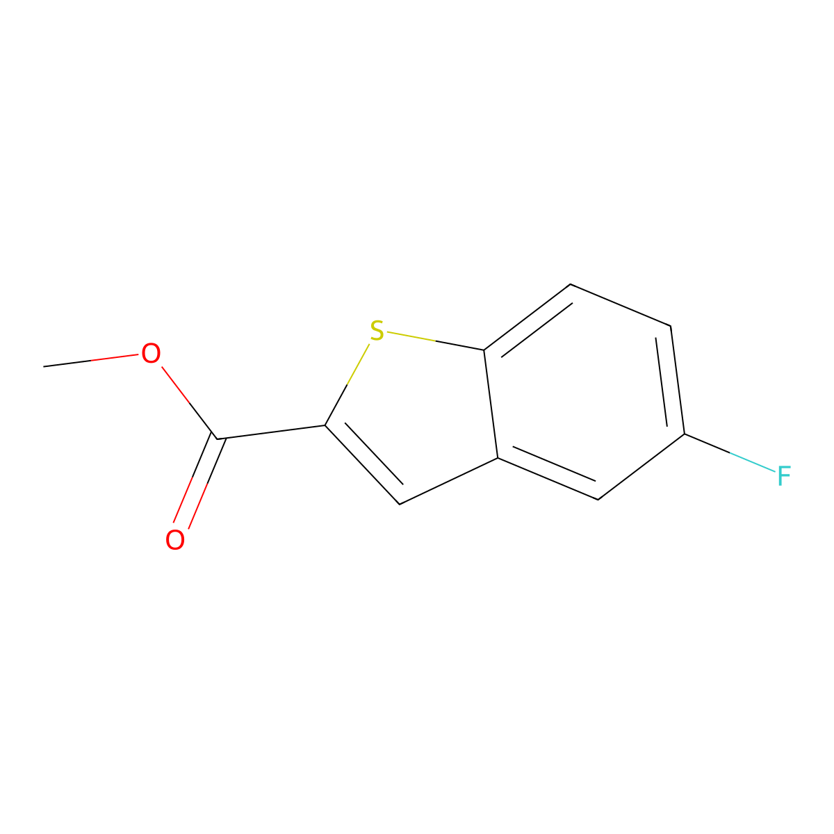 Methyl 5-fluoro-1-benzothiophene-2-carboxylate molecular structure, CAS 154630-32-7