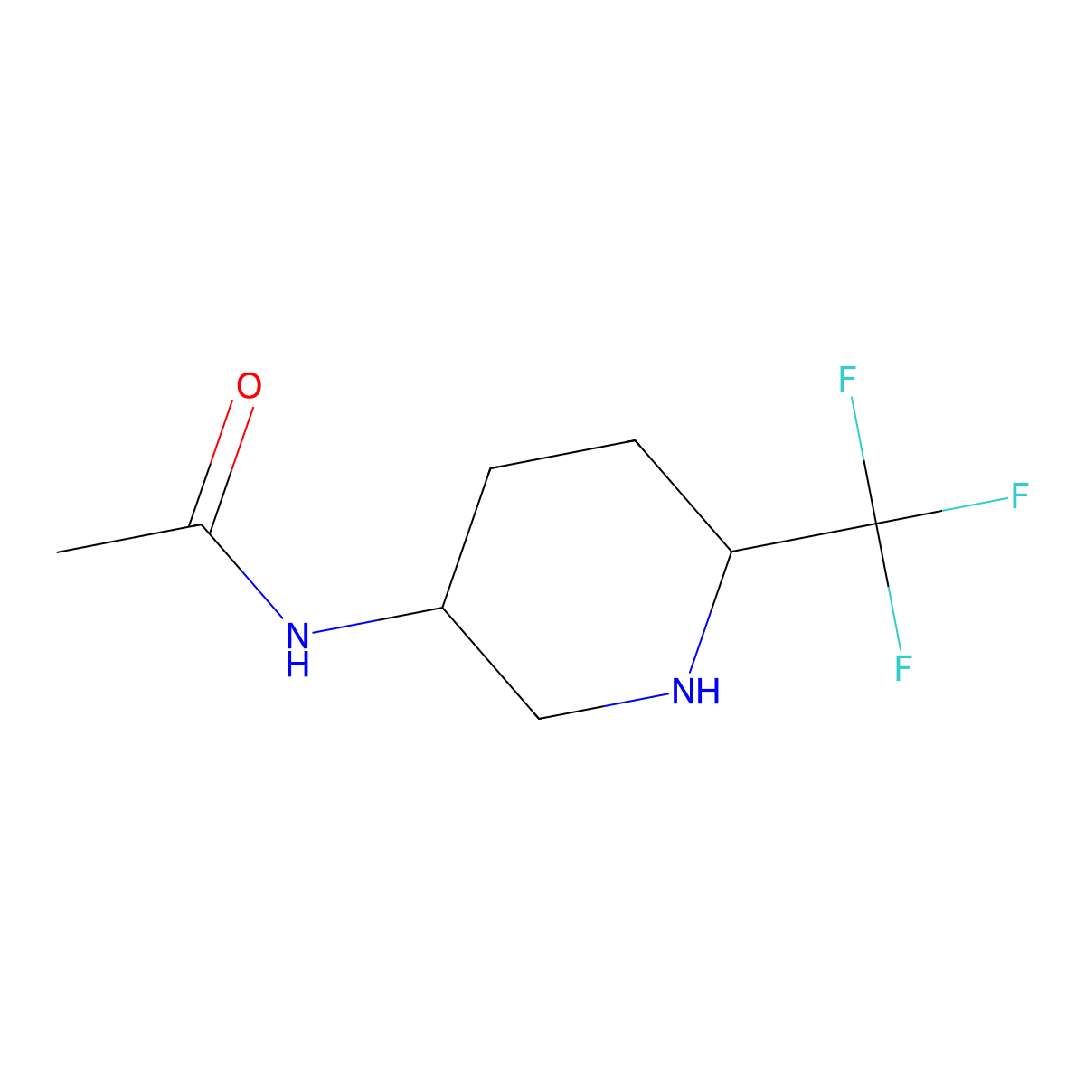 N-[6-(trifluoromethyl)piperidin-3-yl]acetamide molecular structure, CAS 1546318-01-7