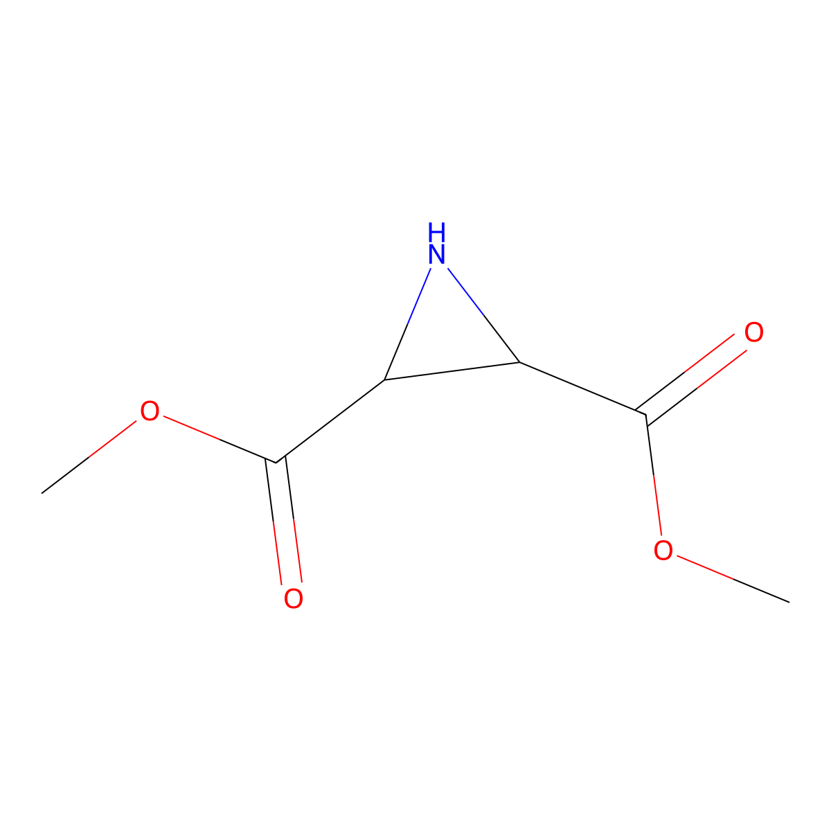 2,3-dimethyl (2R,3R)-aziridine-2,3-dicarboxylate molecular structure, CAS 154632-89-0