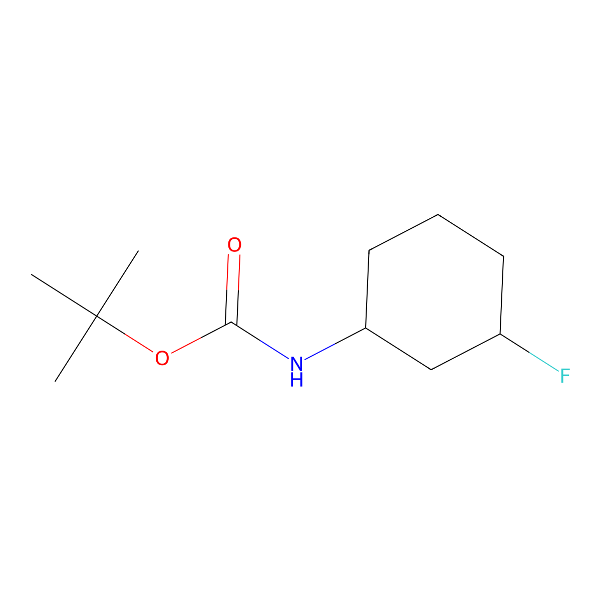 tert-butyl N-(3-fluorocyclohexyl)carbamate molecular structure, CAS 1546332-14-2