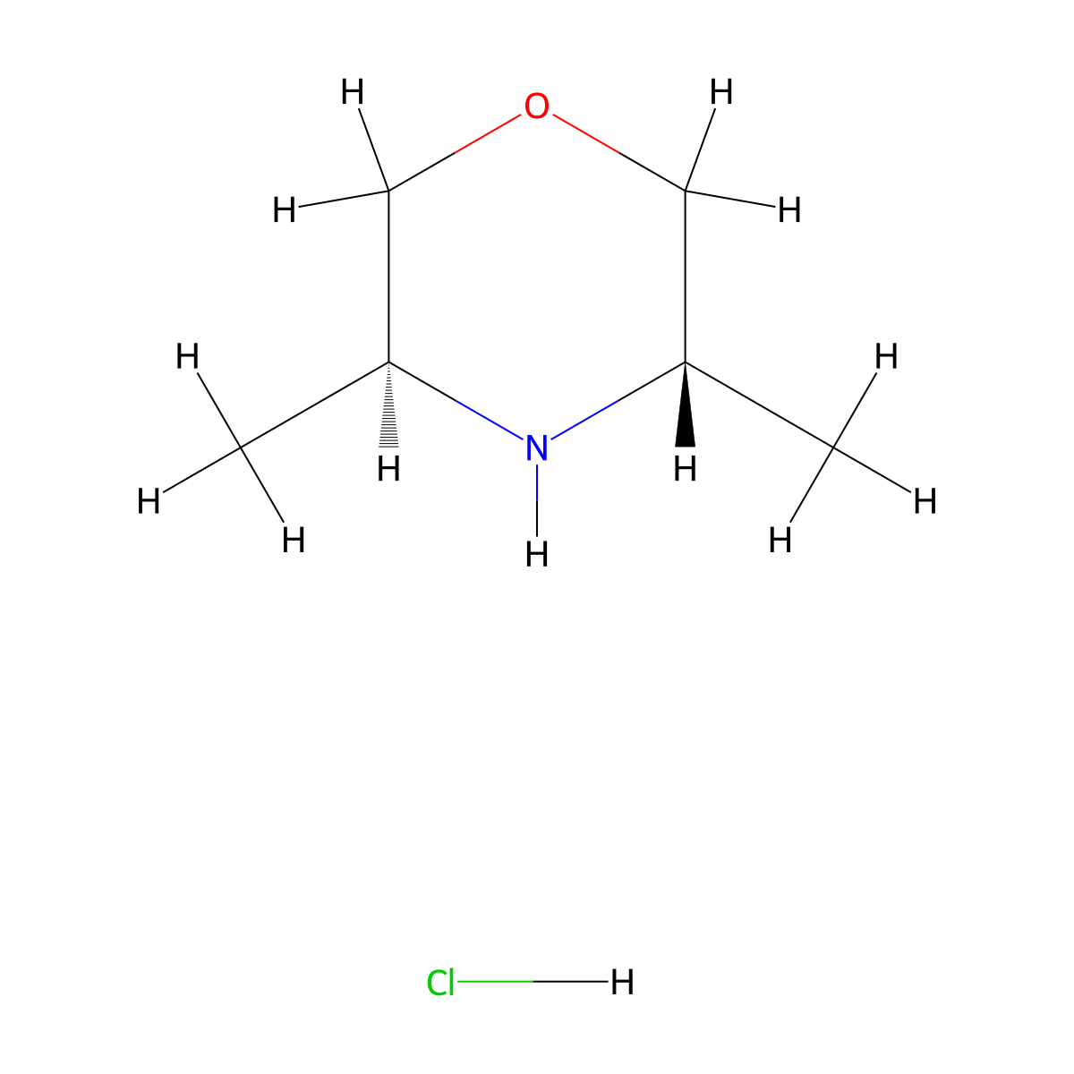 (3S,5S)-3,5-Dimethylmorpholine--hydrogen chloride (1/1) molecular structure, CAS 154634-94-3