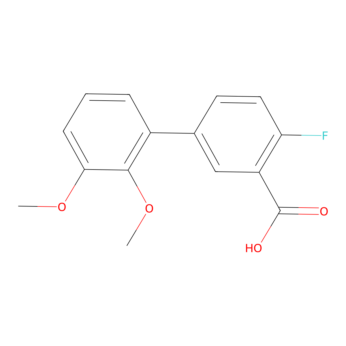 4-Fluoro-2',3'-dimethoxy[1,1'-biphenyl]-3-carboxylic acid molecular structure, CAS 1546375-89-6