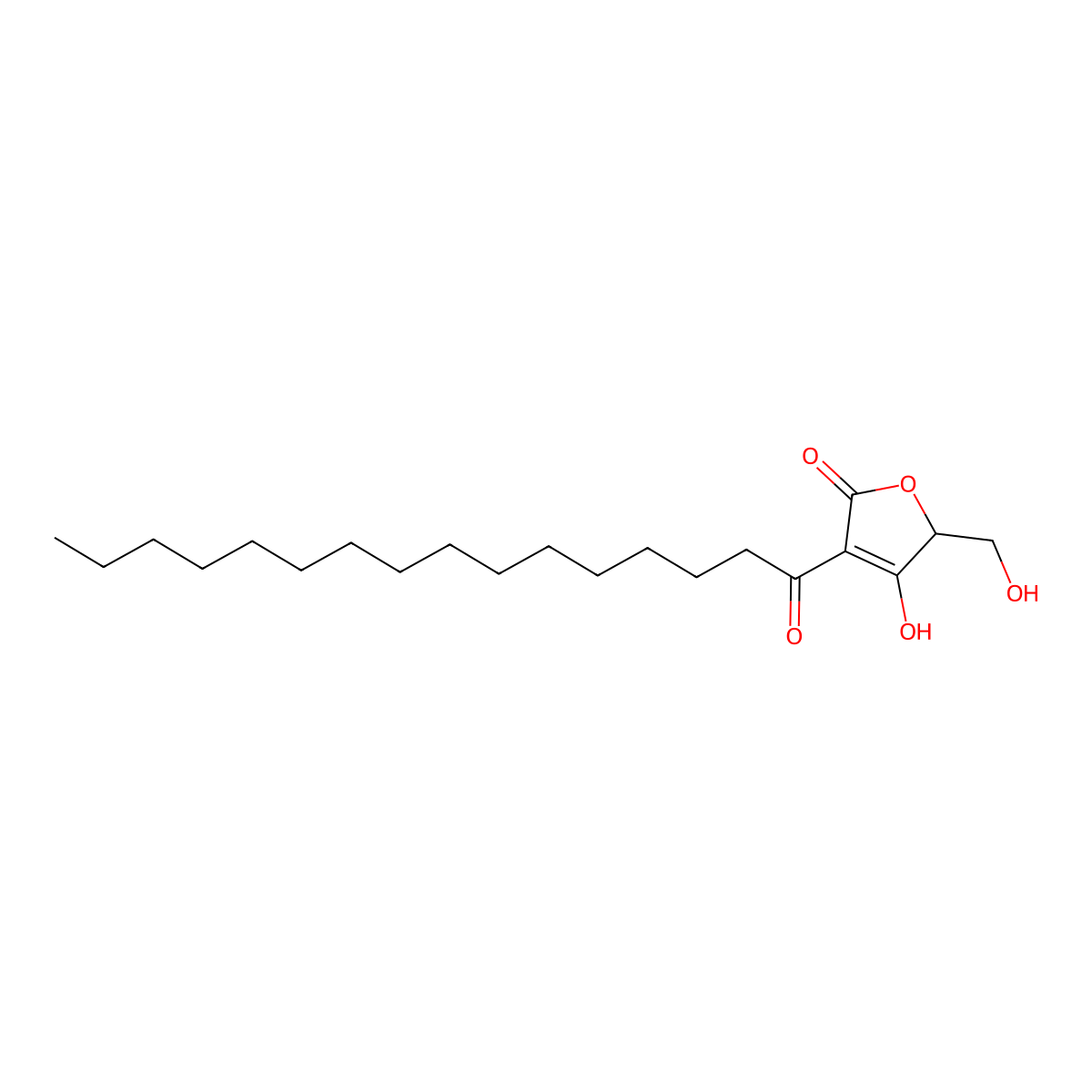 4-hexadecanoyl-3-hydroxy-2-(hydroxymethyl)-2H-furan-5-one molecular structure, CAS 154639-24-4