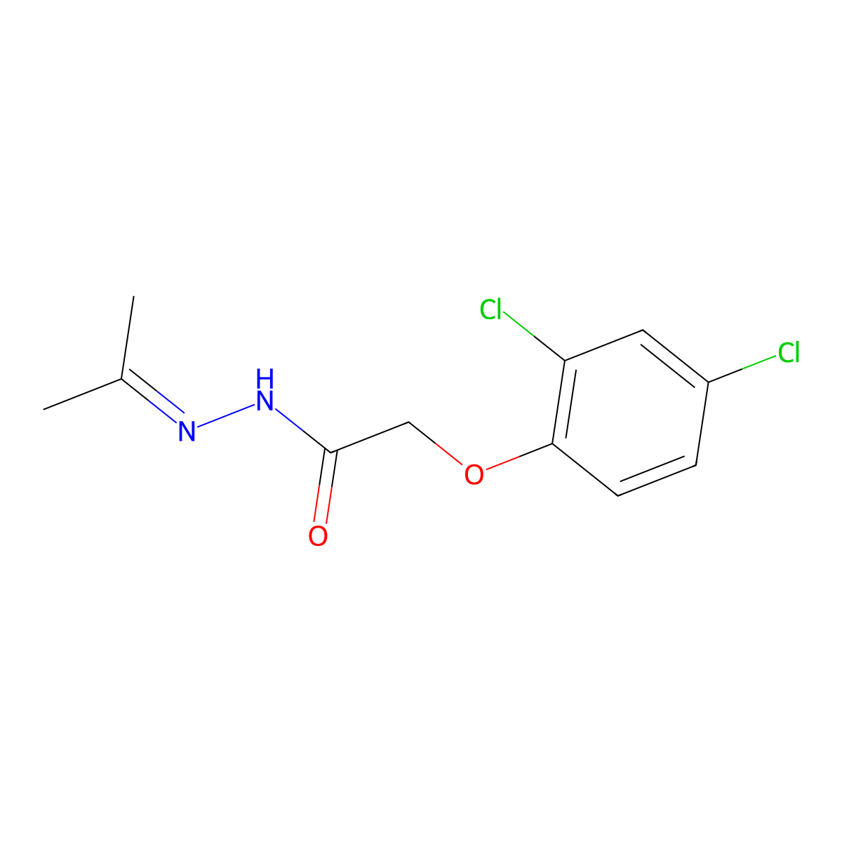 2-(2,4-dichlorophenoxy)-N-(propan-2-ylideneamino)acetamide molecular structure, CAS 154639-30-2