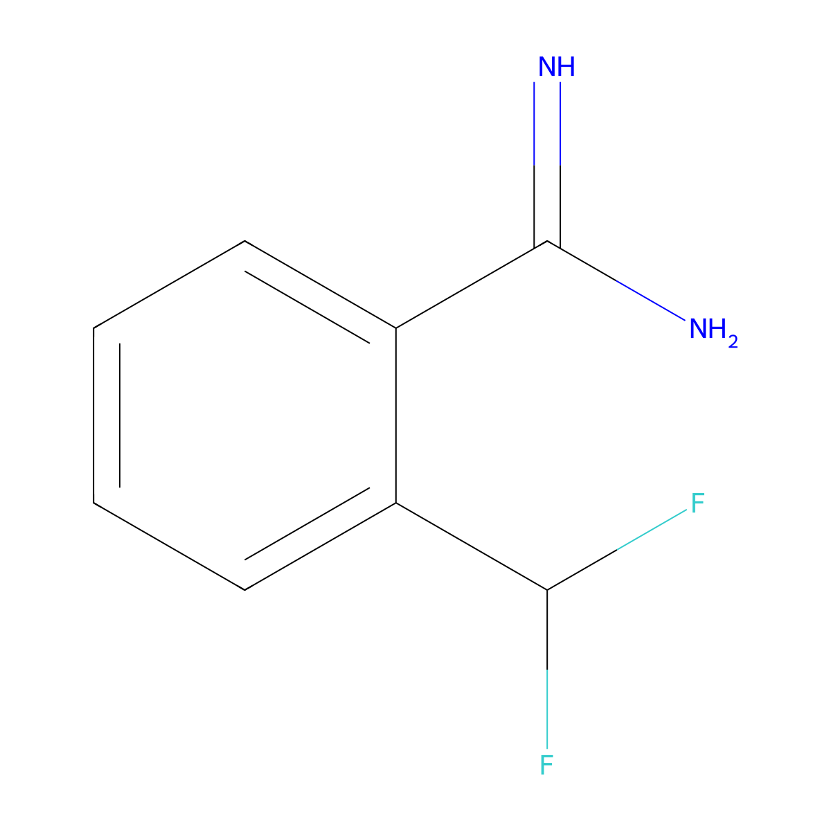 2-(Difluoromethyl)benzene-1-carboximidamide molecular structure, CAS 1546394-86-8