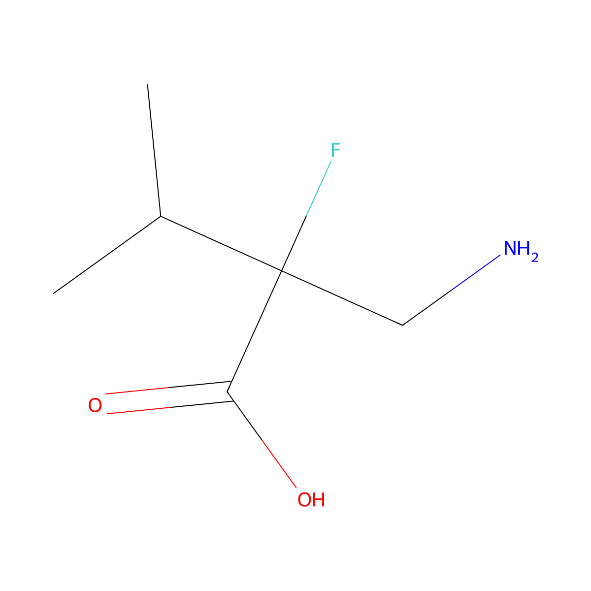 2-(Aminomethyl)-2-fluoro-3-methylbutanoic acid molecular structure, CAS 1546395-30-5