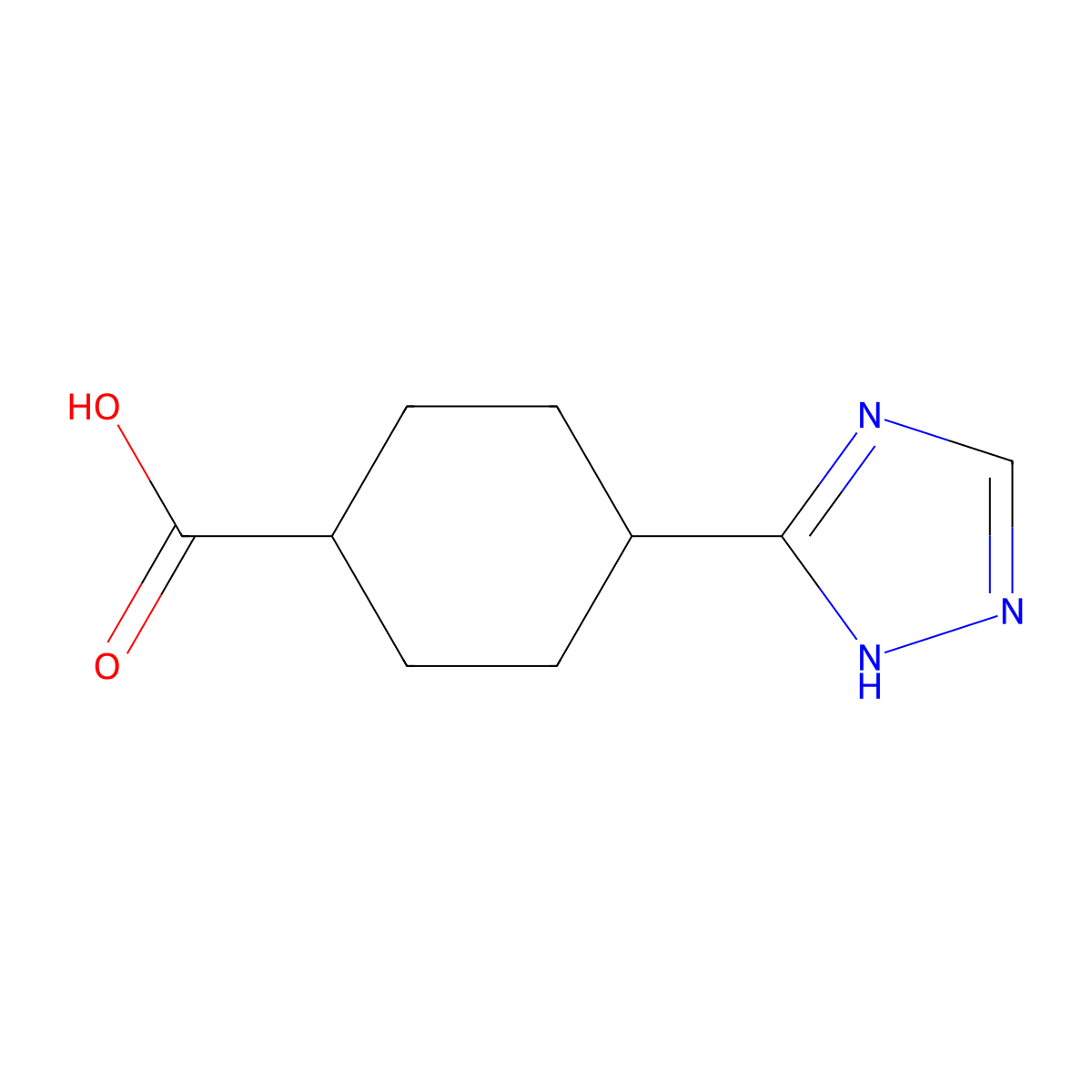 4-(1H-1,2,4-triazol-5-yl)cyclohexane-1-carboxylic acid molecular structure, CAS 1546397-96-9