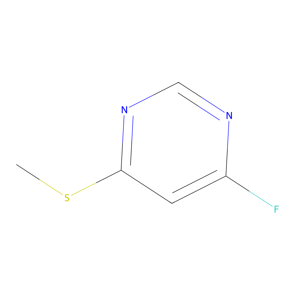 4-Fluoro-6-(methylsulfanyl)pyrimidine molecular structure, CAS 1546410-62-1