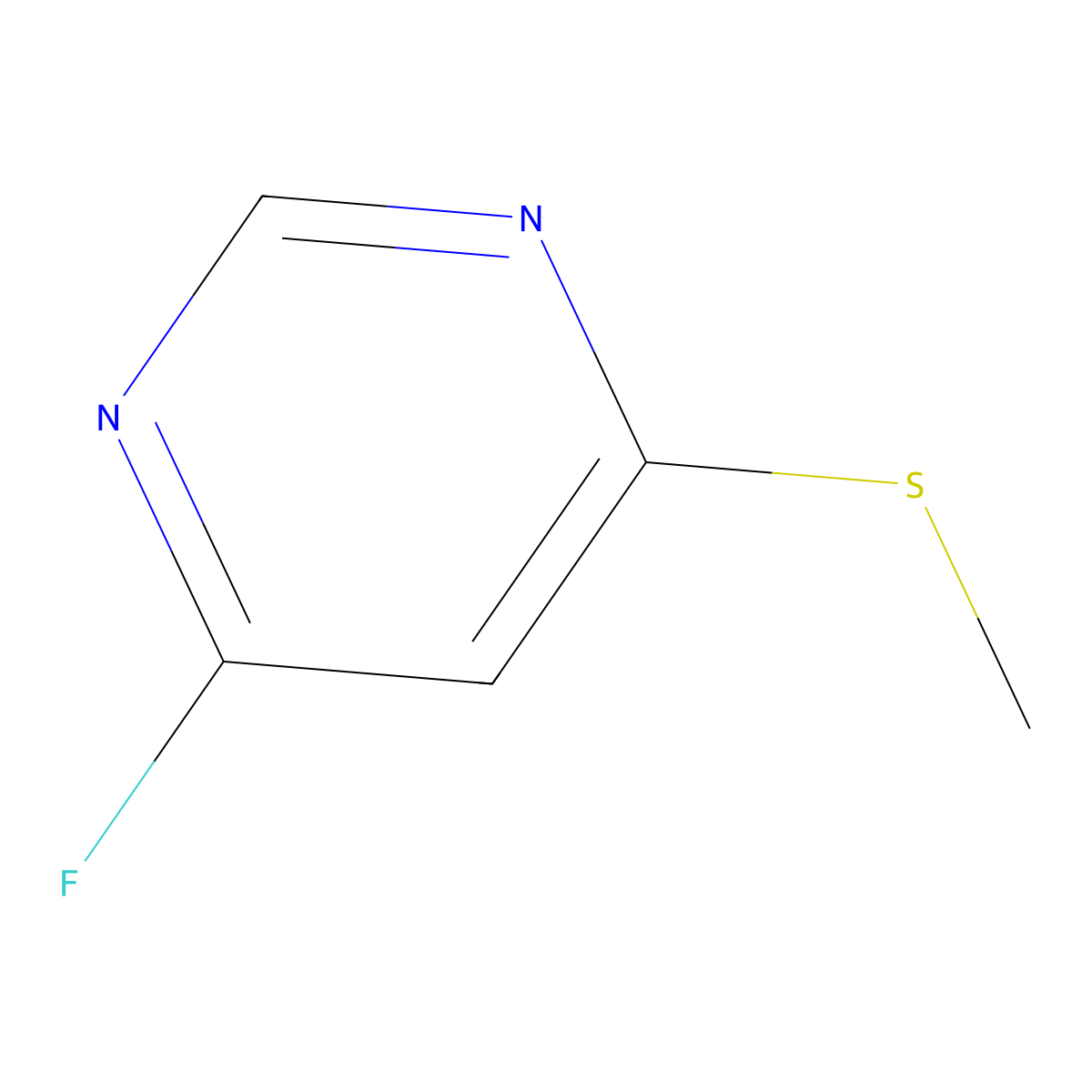 4-Fluoro-6-(methylsulfanyl)pyrimidine molecular structure, CAS 1546410-62-1