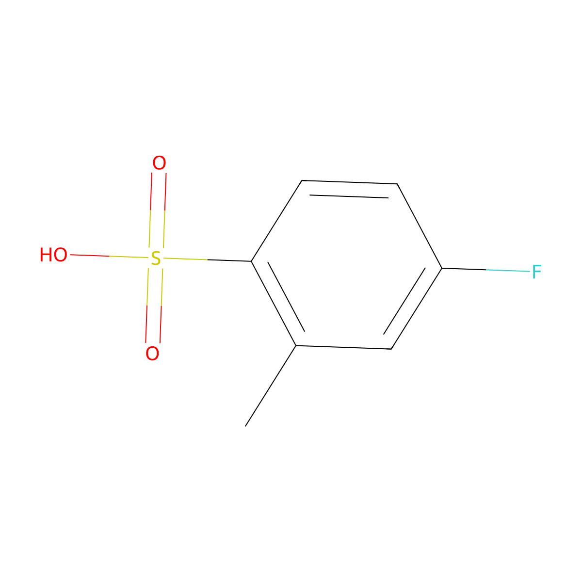 4-Fluoro-2-methylbenzenesulfonic acid molecular structure, CAS 154642-00-9