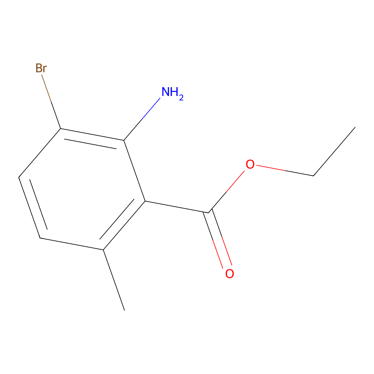Ethyl 2-amino-3-bromo-6-methylbenzoate molecular structure, CAS 1546428-47-0