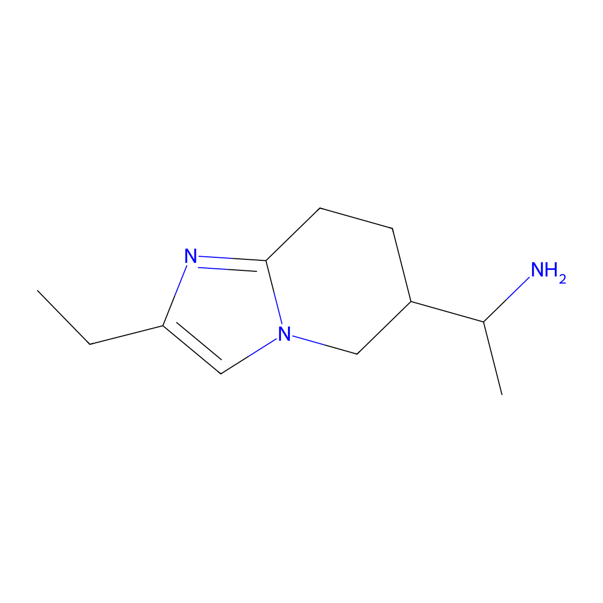1-{2-ethyl-5H,6H,7H,8H-imidazo[1,2-a]pyridin-6-yl}ethan-1-amine molecular structure, CAS 1546447-64-6