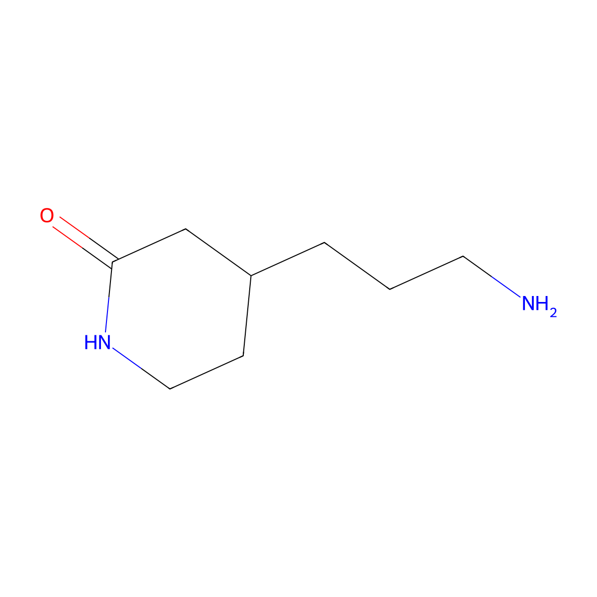 4-(3-Aminopropyl)piperidin-2-one molecular structure, CAS 1546449-17-5
