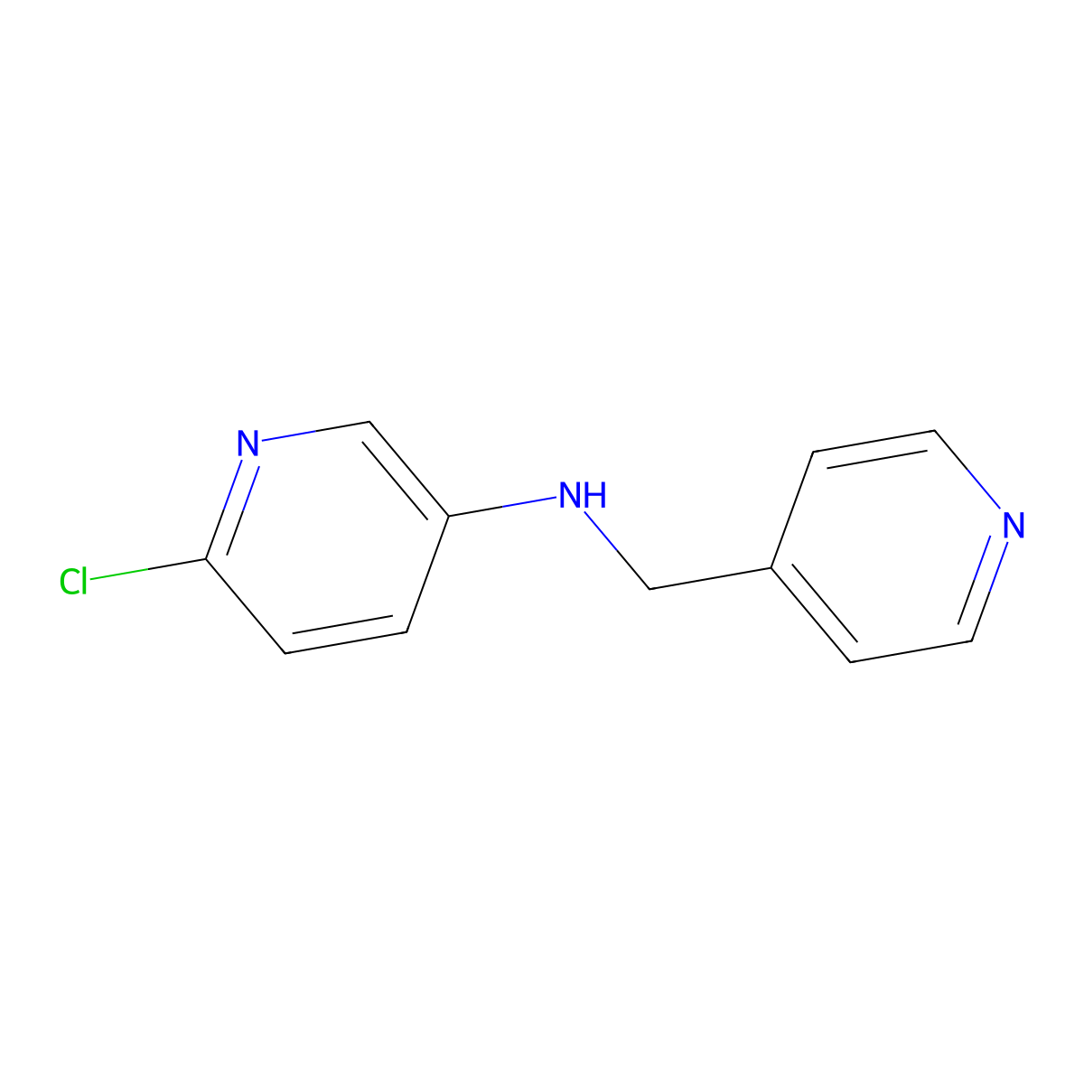 6-chloro-N-[(pyridin-4-yl)methyl]pyridin-3-amine molecular structure, CAS 1546454-52-7