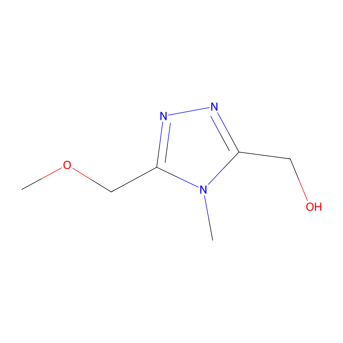 (5-(methoxymethyl)-4-methyl-4H-1,2,4-triazol-3-yl)methanol molecular structure, CAS 1546458-31-4