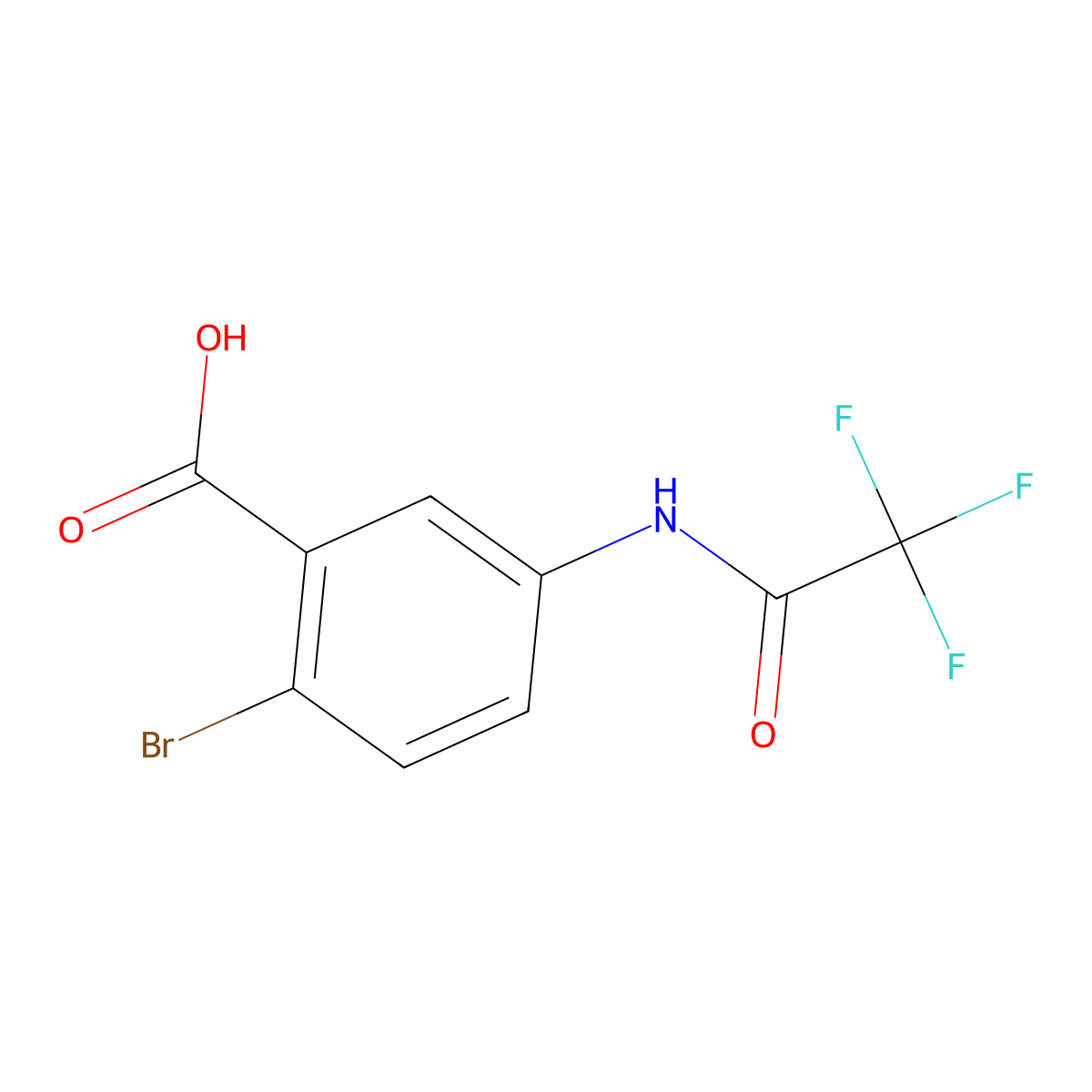 2-Bromo-5-(trifluoroacetamido)benzoic acid molecular structure, CAS 1546476-56-5