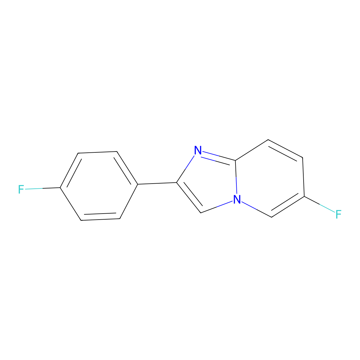 6-Fluoro-2-(4-fluorophenyl)imidazo[1,2-a]pyridine molecular structure, CAS 1546495-83-3