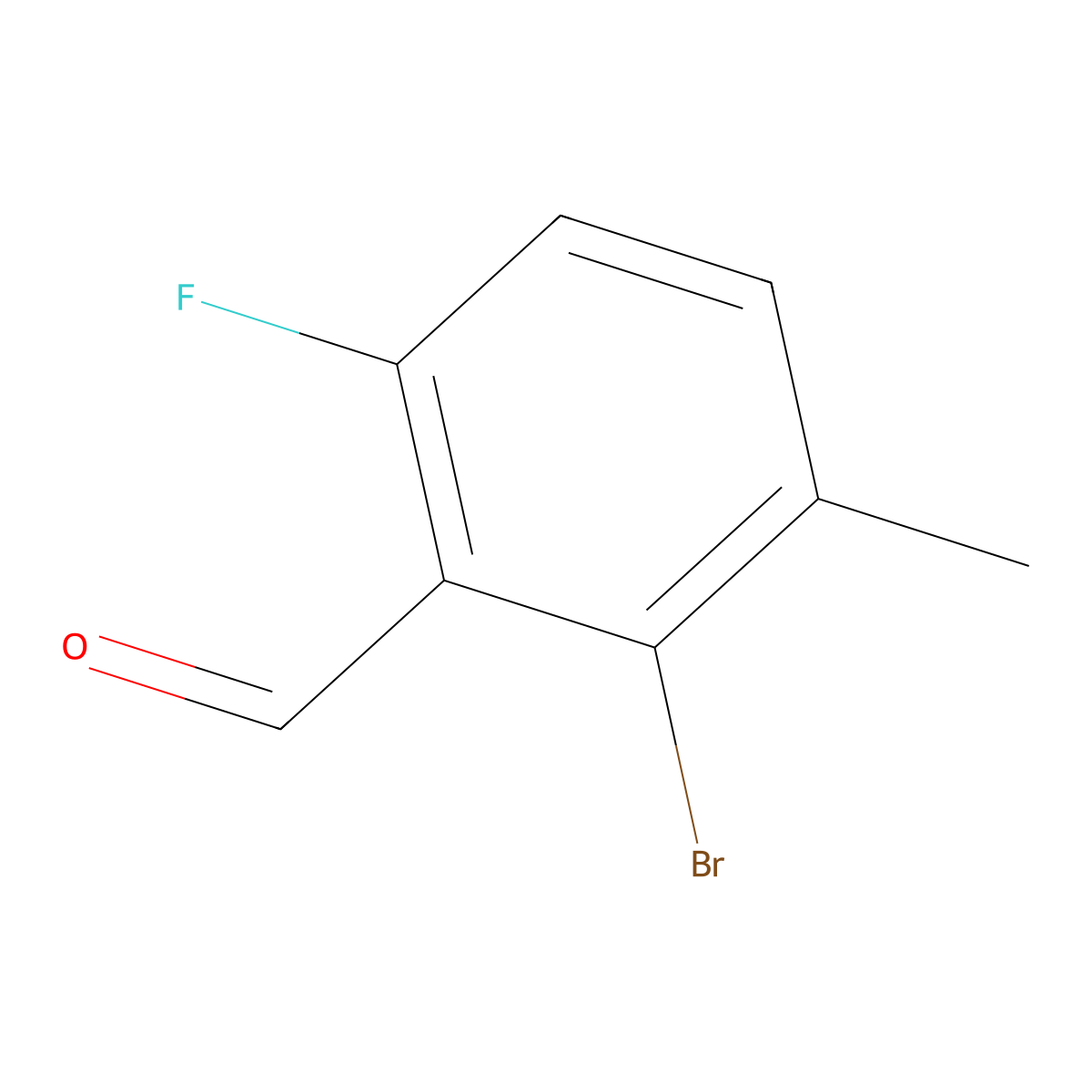 2-Bromo-6-fluoro-3-methylbenzaldehyde molecular structure, CAS 154650-16-5