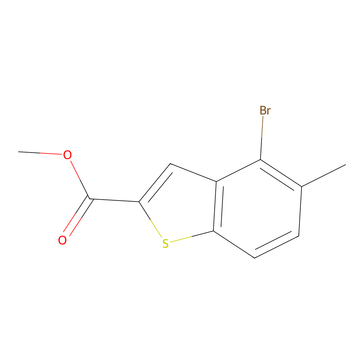 Methyl 4-bromo-5-methylbenzo[b]thiophene-2-carboxylate molecular structure, CAS 154650-17-6