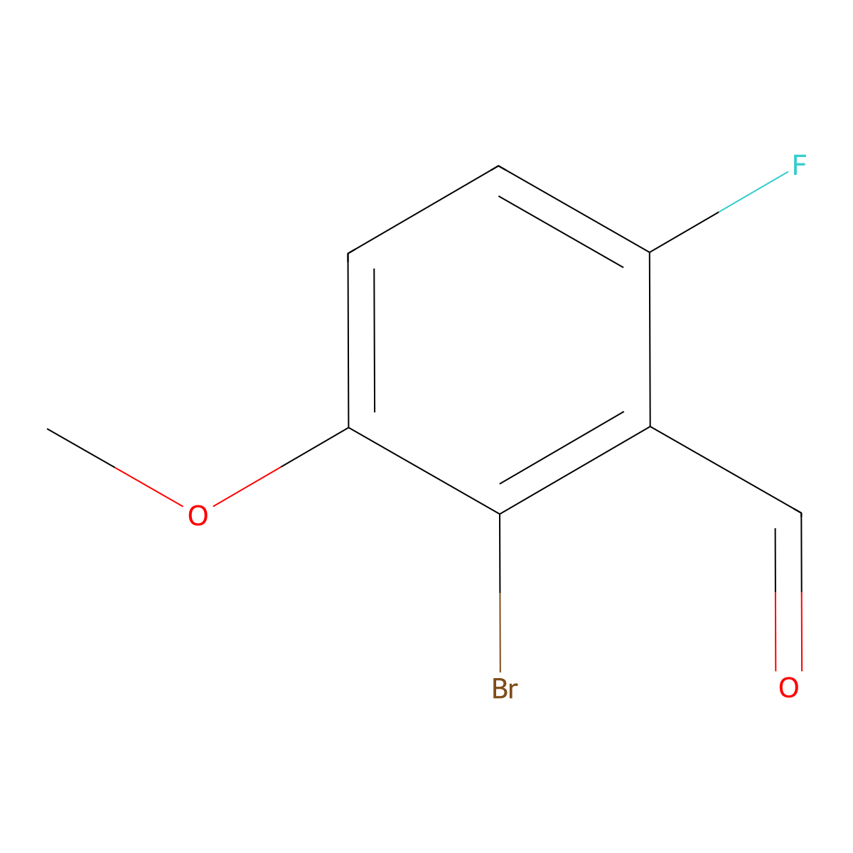 2-Bromo-6-fluoro-3-methoxybenzaldehyde molecular structure, CAS 154650-22-3