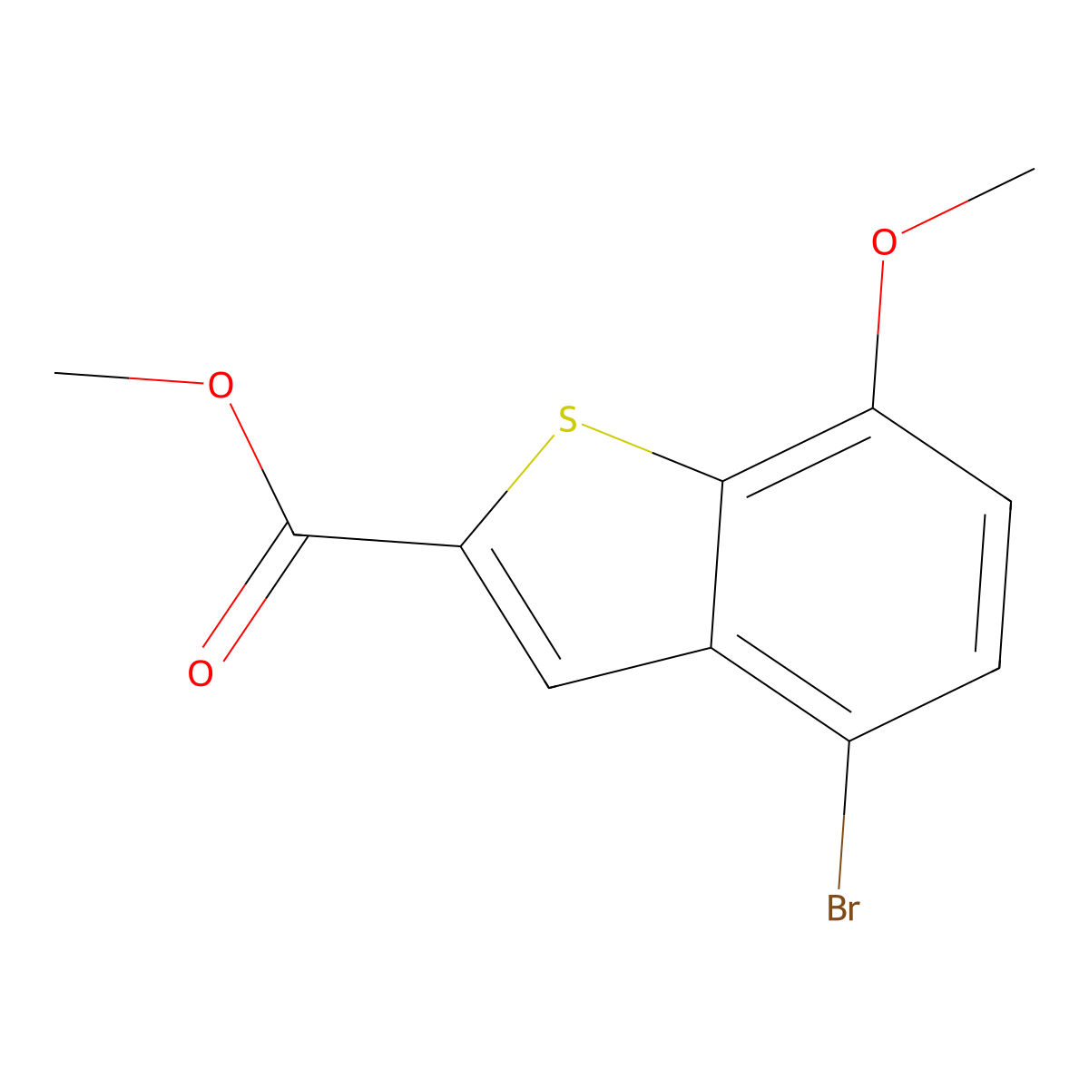 Methyl 4-Bromo-7-methoxybenzothiophene-2-carboxylate molecular structure, CAS 154650-23-4