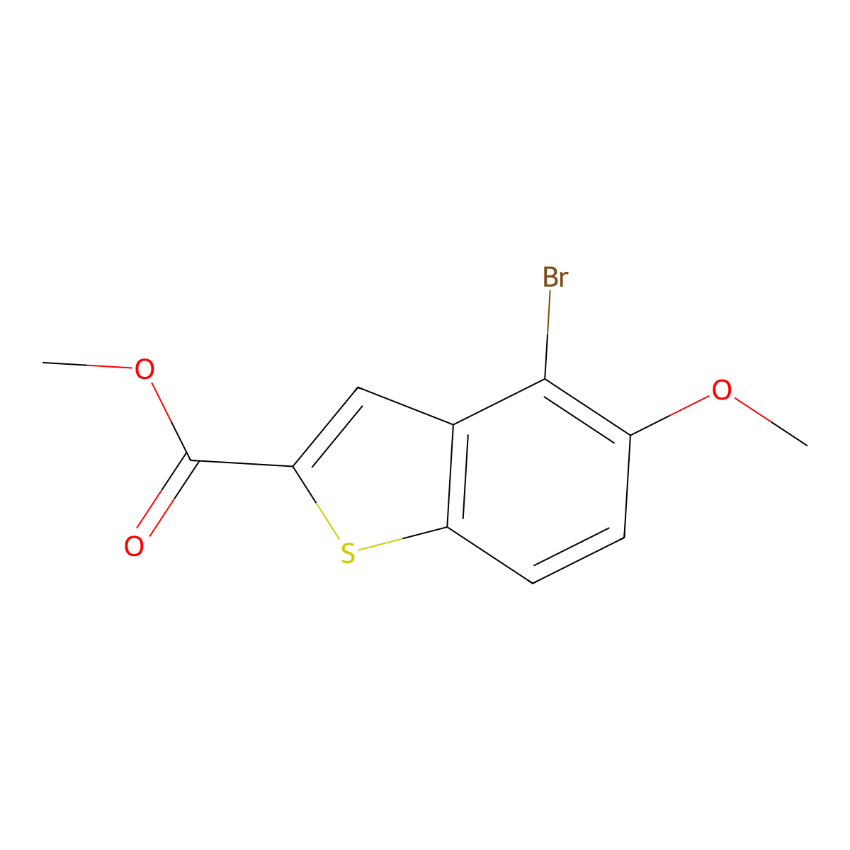 Methyl 4-bromo-5-methoxybenzo[b]thiophene-2-carboxylate molecular structure, CAS 154650-24-5