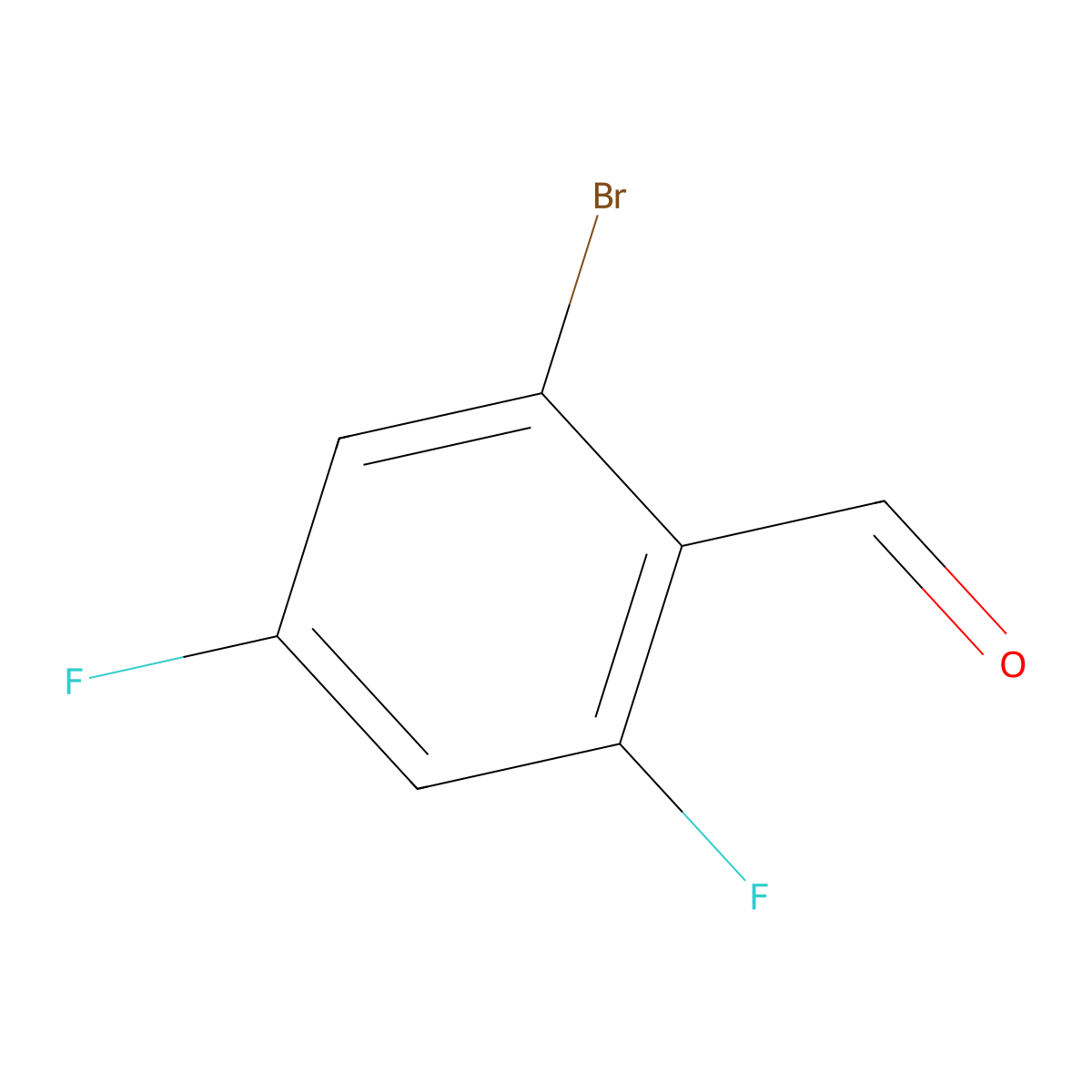 2-Bromo-4,6-difluorobenzaldehyde molecular structure, CAS 154650-59-6