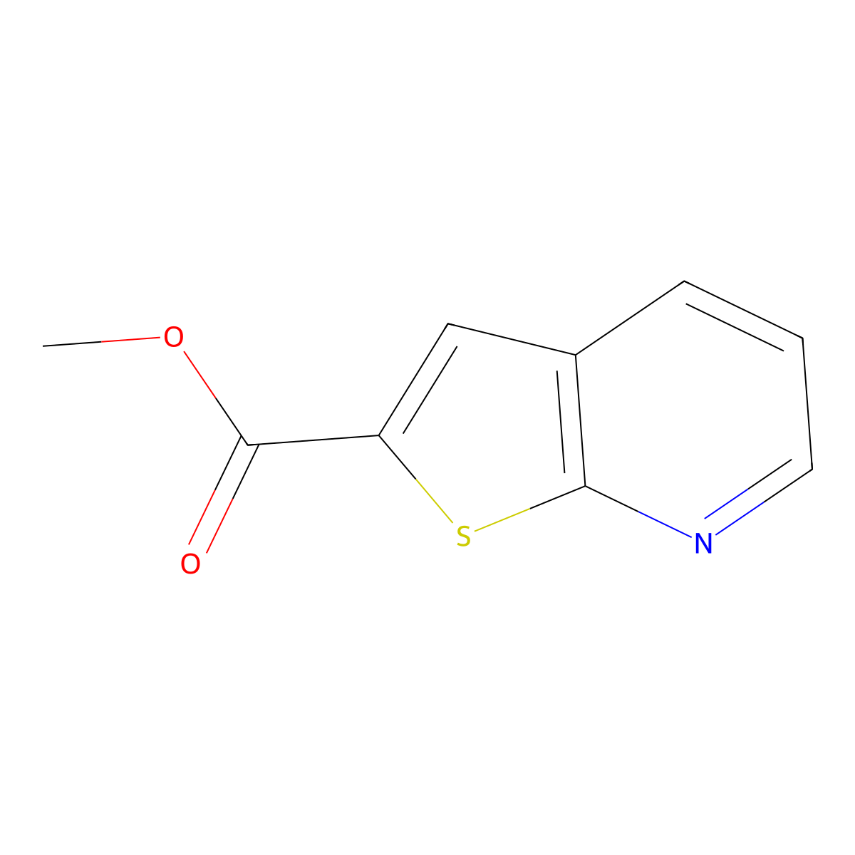 Methyl thieno[2,3-b]pyridine-2-carboxylate molecular structure, CAS 154650-88-1