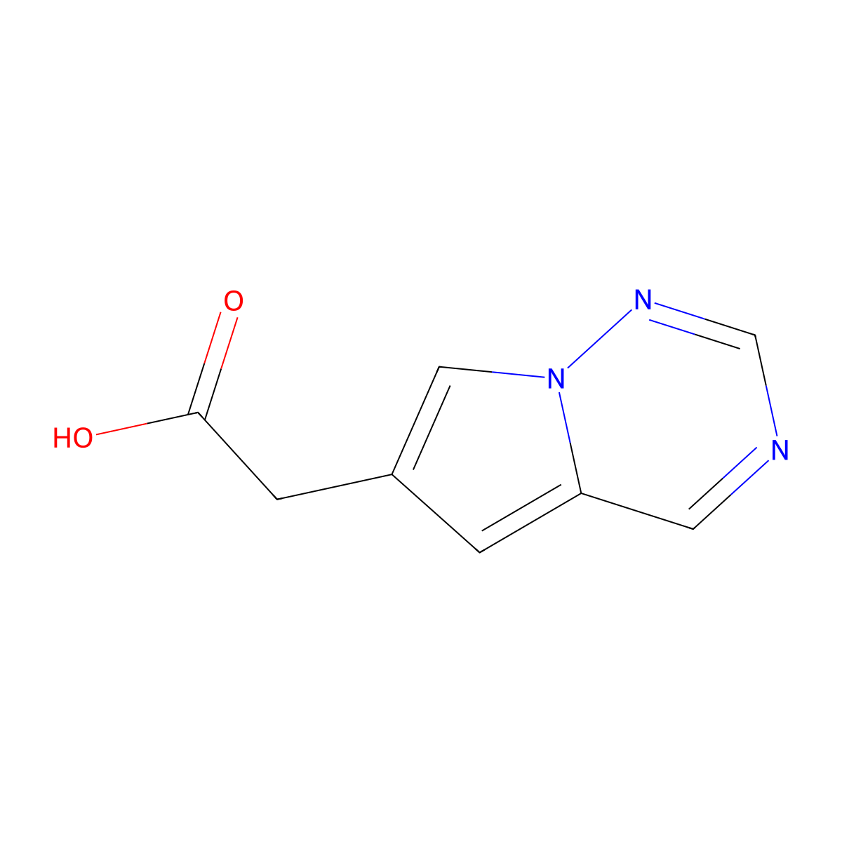 2-{Pyrrolo[2,1-f][1,2,4]triazin-6-yl}acetic acid molecular structure, CAS 1546503-79-0