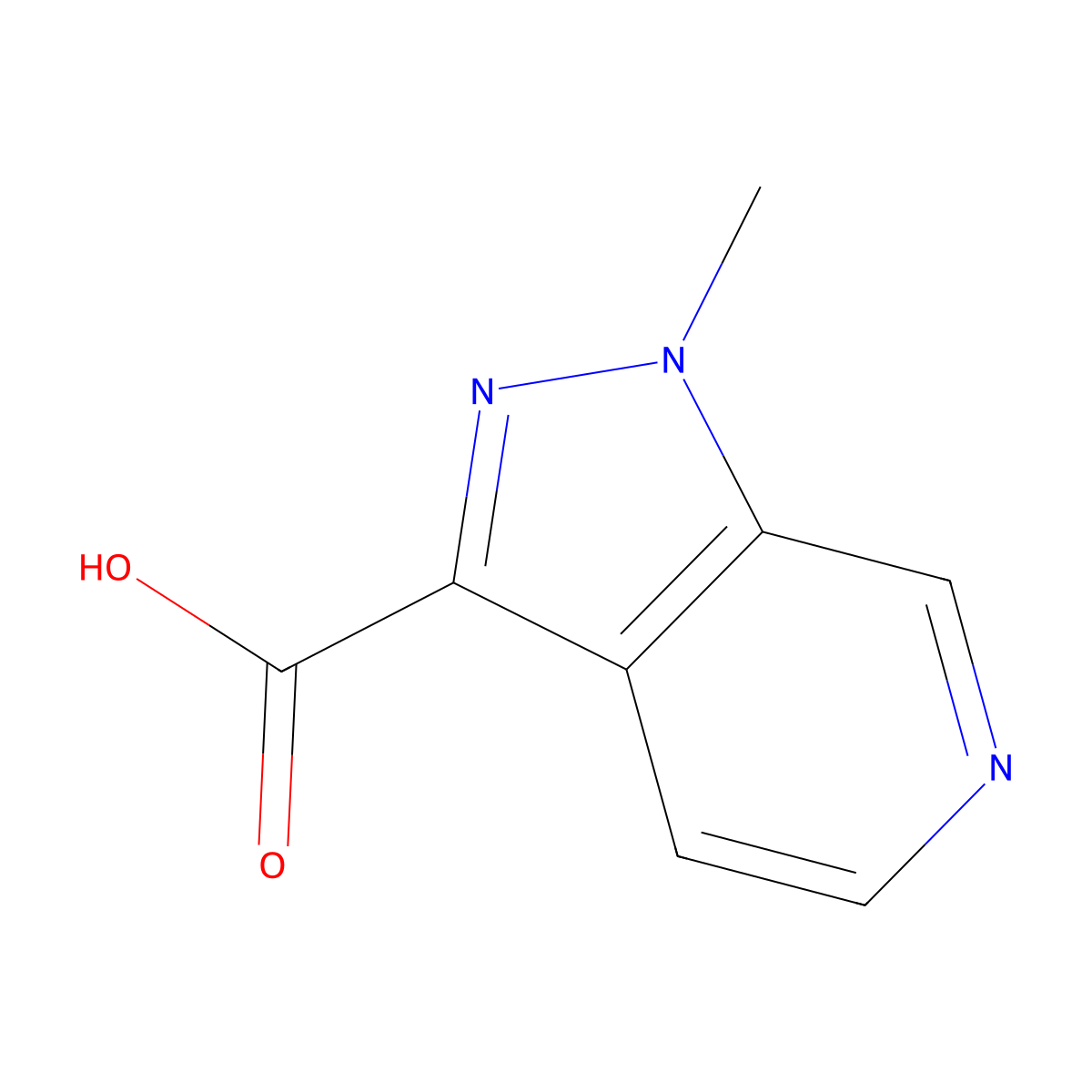 1-methyl-1H-pyrazolo[3,4-c]pyridine-3-carboxylic acid molecular structure, CAS 1546503-81-4