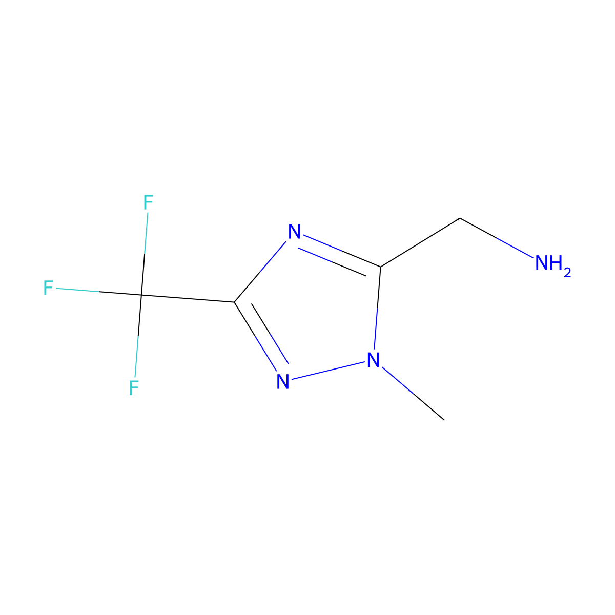 1-[1-methyl-3-(trifluoromethyl)-1H-1,2,4-triazol-5-yl]methanamine molecular structure, CAS 1546504-50-0